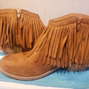 Fringe ankle booties